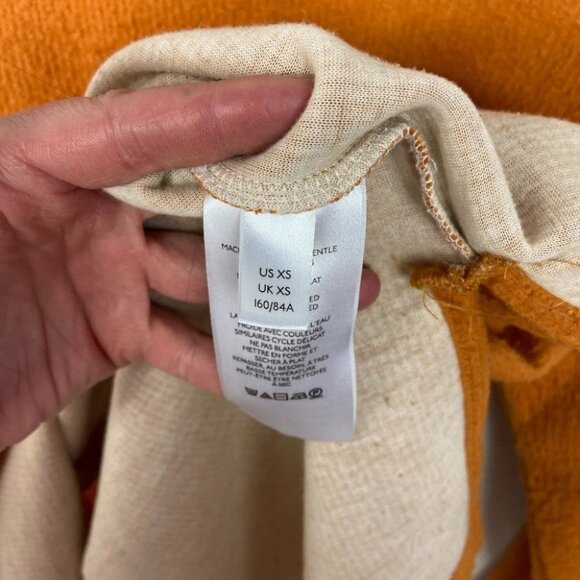 Anthropologie Rib Knit Funnel Neck Sweater Oversized Orange Long Sleeve‎ Boho XS - Picture 9 of 14